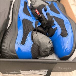 Prada Men's Blue and Black Sneakers